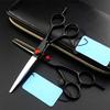 Hair Cutting Scissors, 6 inch Professional japan 440c black set cutting barber haircut salon thinning shears hairdressing scissors BY view 2