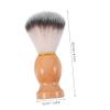 2pcs Beard Brush Shaving Brush for Safety Razor with Handle Khaki Wooden view 2