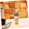 2pcs Beard Brush Shaving Brush for Safety Razor with Handle Khaki Wooden view 4
