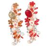 VINTORKY 2pcs Crystal Pearl Hair Grips Flower Hairpin for Valentine Day Hair Supplies view 1