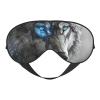 Blue Eyes Wolf Print Eye Mask,Silk-Like Sleep Mask,Night Sleeping Mask for Men Women,for Sleep Relaxation view 1