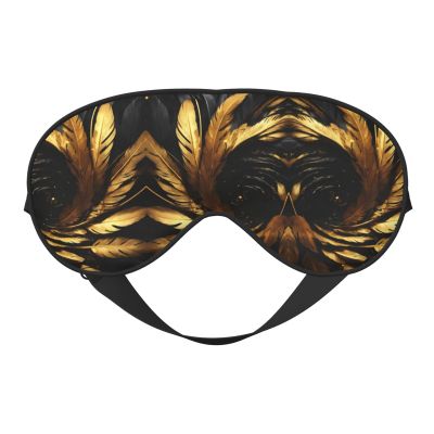 Gold Rose Floral Print Eye Mask,Silk-Like Sleep Mask,Night Sleeping Mask for Men Women,for Sleep Relaxation