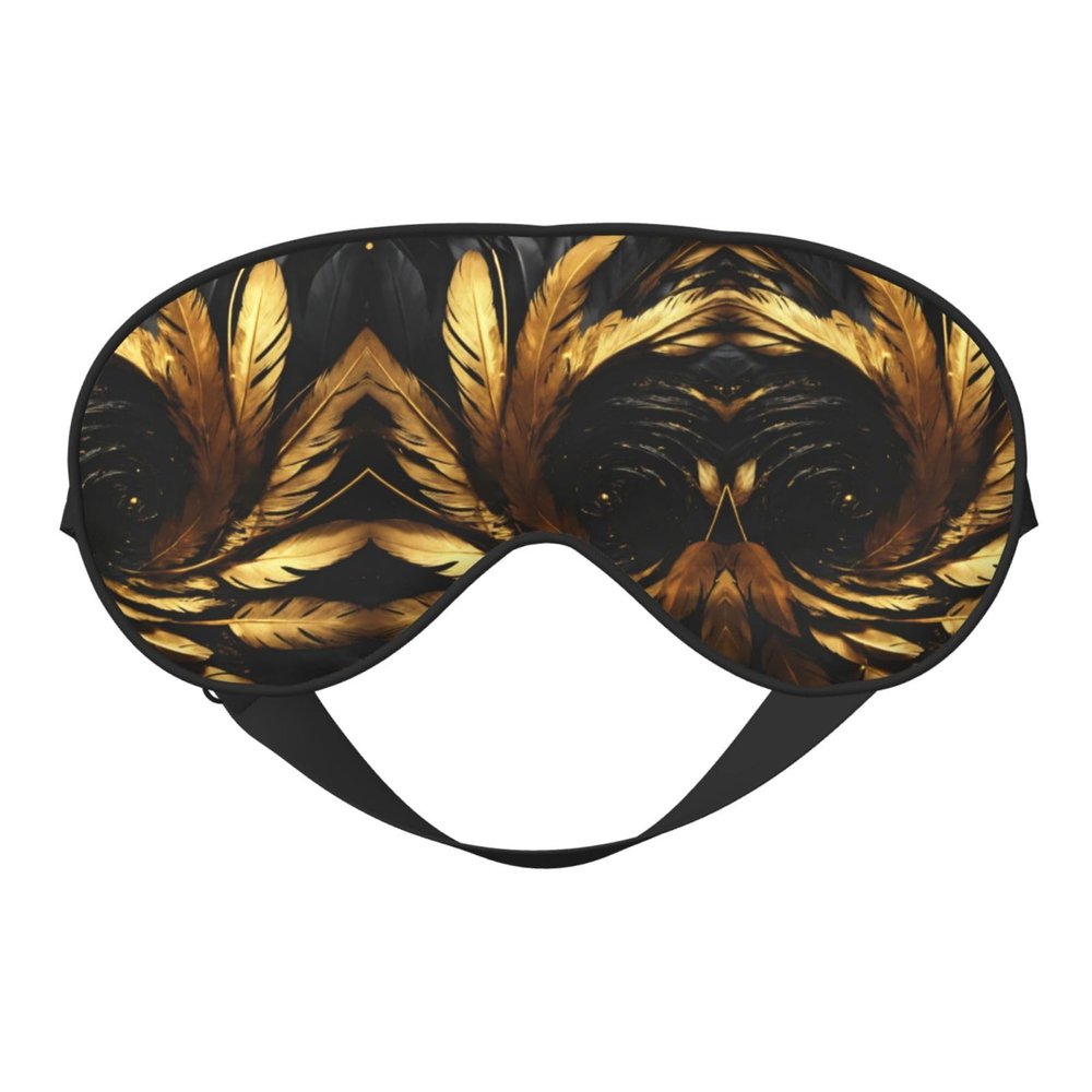 Gold Rose Floral Print Eye Mask,Silk-Like Sleep Mask,Night Sleeping Mask for Men Women,for Sleep Relaxation