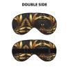 Gold Rose Floral Print Eye Mask,Silk-Like Sleep Mask,Night Sleeping Mask for Men Women,for Sleep Relaxation view 2