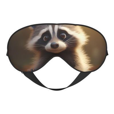 Cute Raccoon Print Eye Mask,Silk-Like Sleep Mask,Night Sleeping Mask for Men Women,for Sleep Relaxation
