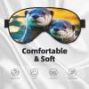 Animal Cute Brown Otters Print Eye Mask,Silk-Like Sleep Mask,Night Sleeping Mask for Men Women,for Sleep Relaxation view 3