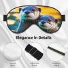 Animal Cute Brown Otters Print Eye Mask,Silk-Like Sleep Mask,Night Sleeping Mask for Men Women,for Sleep Relaxation view 4