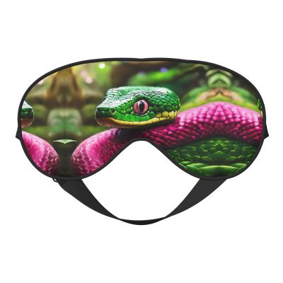 Green Snake Print Eye Mask,Silk-Like Sleep Mask,Night Sleeping Mask for Men Women,for Sleep Relaxation