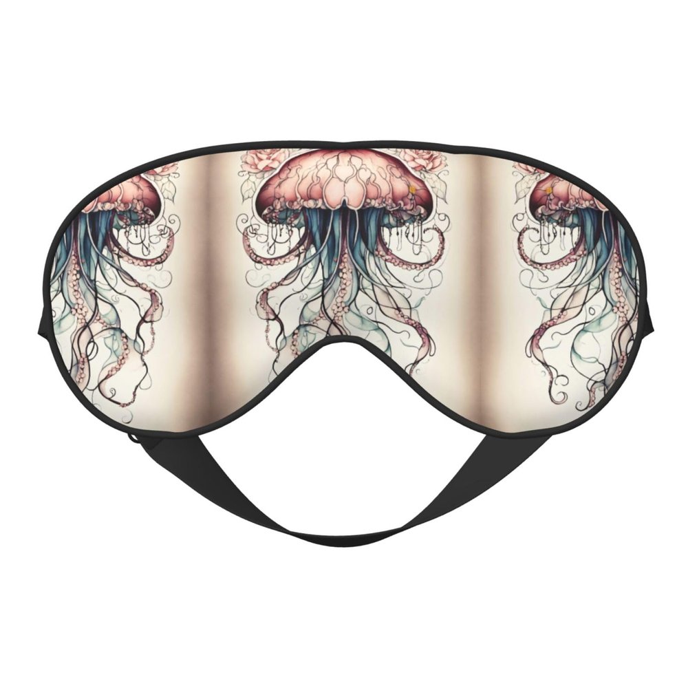Jellyfish Pattern Print Eye Mask,Silk-Like Sleep Mask,Night Sleeping Mask for Men Women,for Sleep Relaxation