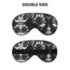 Black and White Sunflowers Print Eye Mask,Silk-Like Sleep Mask,Night Sleeping Mask for Men Women,for Sleep Relaxation view 2