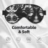 Black and White Sunflowers Print Eye Mask,Silk-Like Sleep Mask,Night Sleeping Mask for Men Women,for Sleep Relaxation view 3