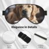 Cute Dog Bone Bowl Woof Paw Print Eye Mask,Silk-Like Sleep Mask,Night Sleeping Mask for Men Women,for Sleep Relaxation view 4