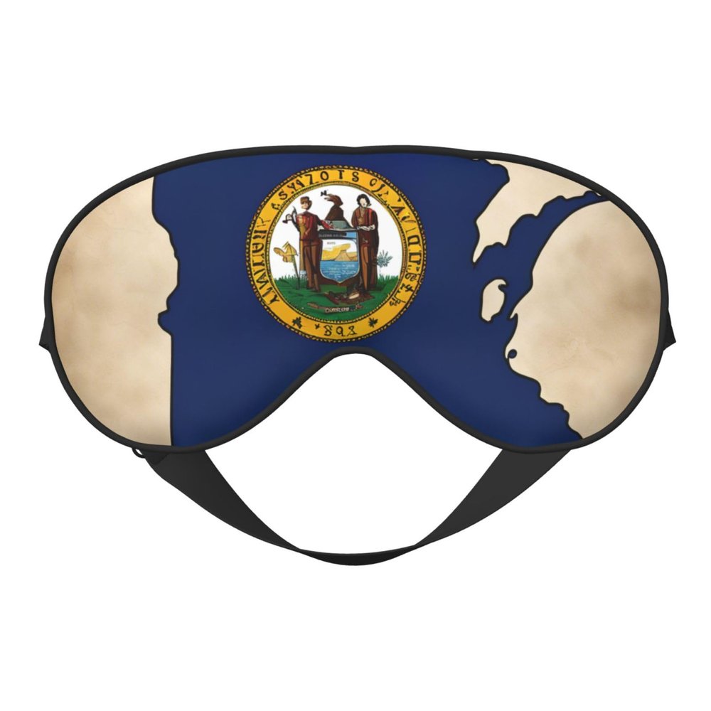 Abstract Minnesota State Flag Map03 Print Eye Mask,Silk-Like Sleep Mask,Night Sleeping Mask for Men Women,for Sleep Relaxation