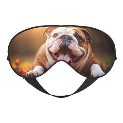 Funny English Bulldog Print Eye Mask,Silk-Like Sleep Mask,Night Sleeping Mask for Men Women,for Sleep Relaxation