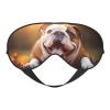 Funny English Bulldog Print Eye Mask,Silk-Like Sleep Mask,Night Sleeping Mask for Men Women,for Sleep Relaxation view 1