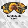 Bee & Sunflowers Print Eye Mask,Silk-Like Sleep Mask,Night Sleeping Mask for Men Women,for Sleep Relaxation view 3