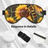 Bee & Sunflowers Print Eye Mask,Silk-Like Sleep Mask,Night Sleeping Mask for Men Women,for Sleep Relaxation view 4