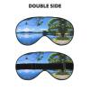 Beautiful Pool Lake Print Eye Mask,Silk-Like Sleep Mask,Night Sleeping Mask for Men Women,for Sleep Relaxation view 2
