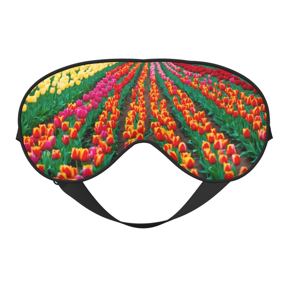 Colorful Tulips Print Eye Mask,Silk-Like Sleep Mask,Night Sleeping Mask for Men Women,for Sleep Relaxation