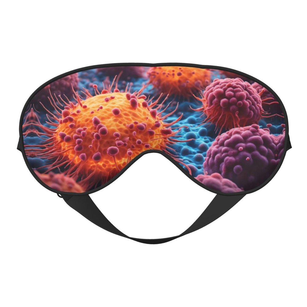 A Hand Drawn Painting of A Cancerous Cells in The Print Eye Mask,Silk-Like Sleep Mask,Night Sleeping Mask for Men Women,for Sleep Relaxation