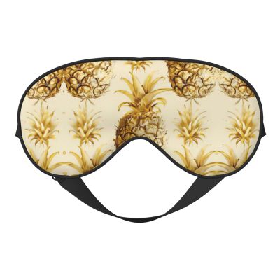 Gold Pineapple Background Print Eye Mask,Silk-Like Sleep Mask,Night Sleeping Mask for Men Women,for Sleep Relaxation