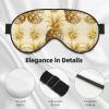 Gold Pineapple Background Print Eye Mask,Silk-Like Sleep Mask,Night Sleeping Mask for Men Women,for Sleep Relaxation view 3