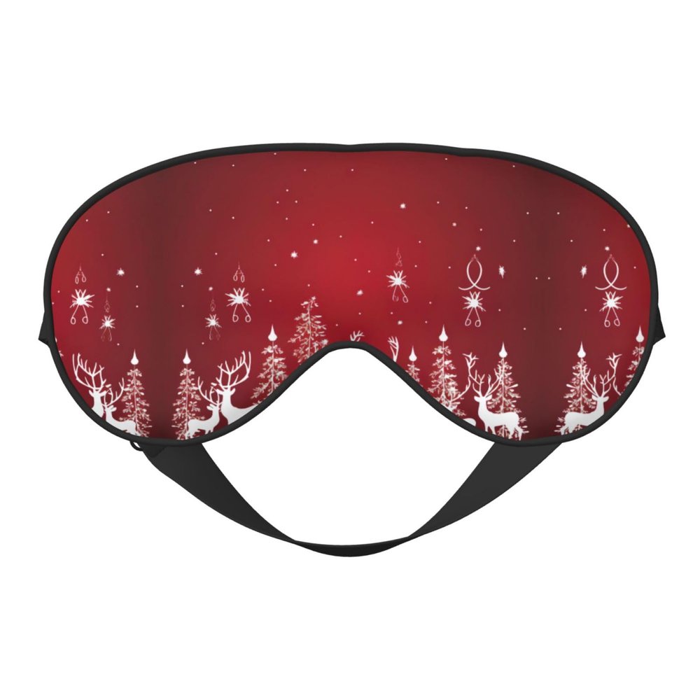 Christmas Winter Landscape Deer Print Eye Mask,Silk-Like Sleep Mask,Night Sleeping Mask for Men Women,for Sleep Relaxation