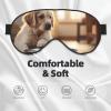 Cute Dog Bone Bowl Woof Paw Print Eye Mask,Silk-Like Sleep Mask,Night Sleeping Mask for Men Women,for Sleep Relaxation view 3