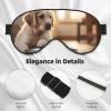 Cute Dog Bone Bowl Woof Paw Print Eye Mask,Silk-Like Sleep Mask,Night Sleeping Mask for Men Women,for Sleep Relaxation view 4