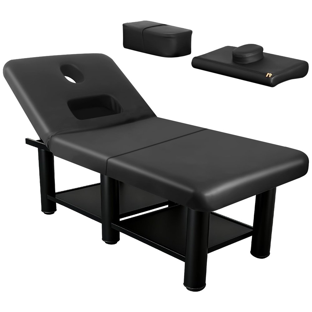 2000 Lbs Foldable Physical Massage Couch, 6 Square Legs Foldable Tattoo Bed with 5 Inch Thick Non-Slip Mat for Spa Footmassage Facial Carespa Tattoo