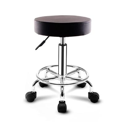 Aikimfuly Adjustable Rolling Shop Stool with Wheels - Swivel Salon Chair for Workbench, Massage Spa & Tattoo Photography