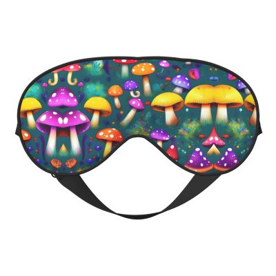 Bright Mushrooms Arts Print Eye Mask,Silk-Like Sleep Mask,Night Sleeping Mask for Men Women,for Sleep Relaxation