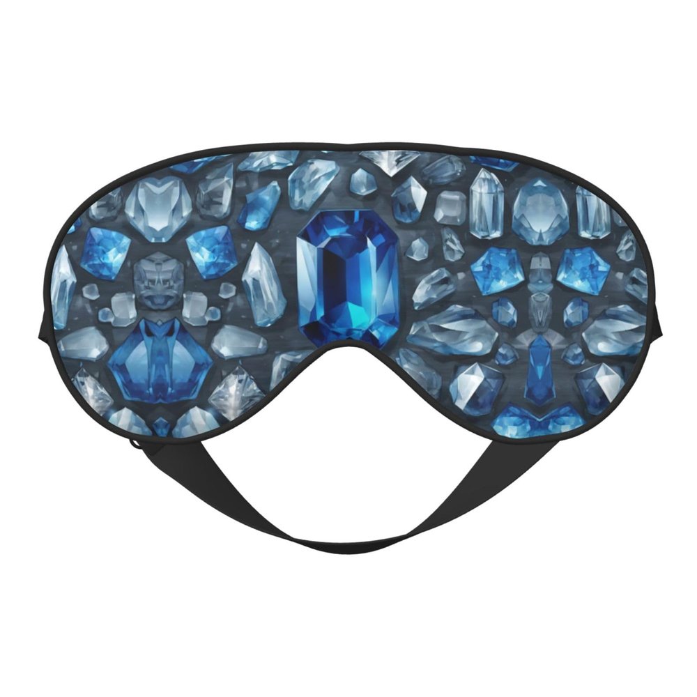 Blue Crystal03 Print Eye Mask,Silk-Like Sleep Mask,Night Sleeping Mask for Men Women,for Sleep Relaxation