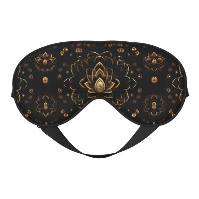 Gold Lotus Flowers Print Eye Mask,Silk-Like Sleep Mask,Night Sleeping Mask for Men Women,for Sleep Relaxation
