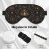Gold Lotus Flowers Print Eye Mask,Silk-Like Sleep Mask,Night Sleeping Mask for Men Women,for Sleep Relaxation view 4
