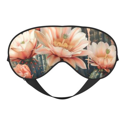 Cactus Floral Bloom Print Eye Mask,Silk-Like Sleep Mask,Night Sleeping Mask for Men Women,for Sleep Relaxation