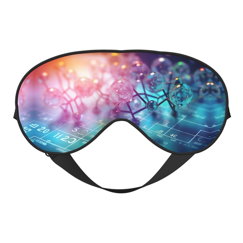 Chemical Periodic Table Print Eye Mask,Silk-Like Sleep Mask,Night Sleeping Mask for Men Women,for Sleep Relaxation