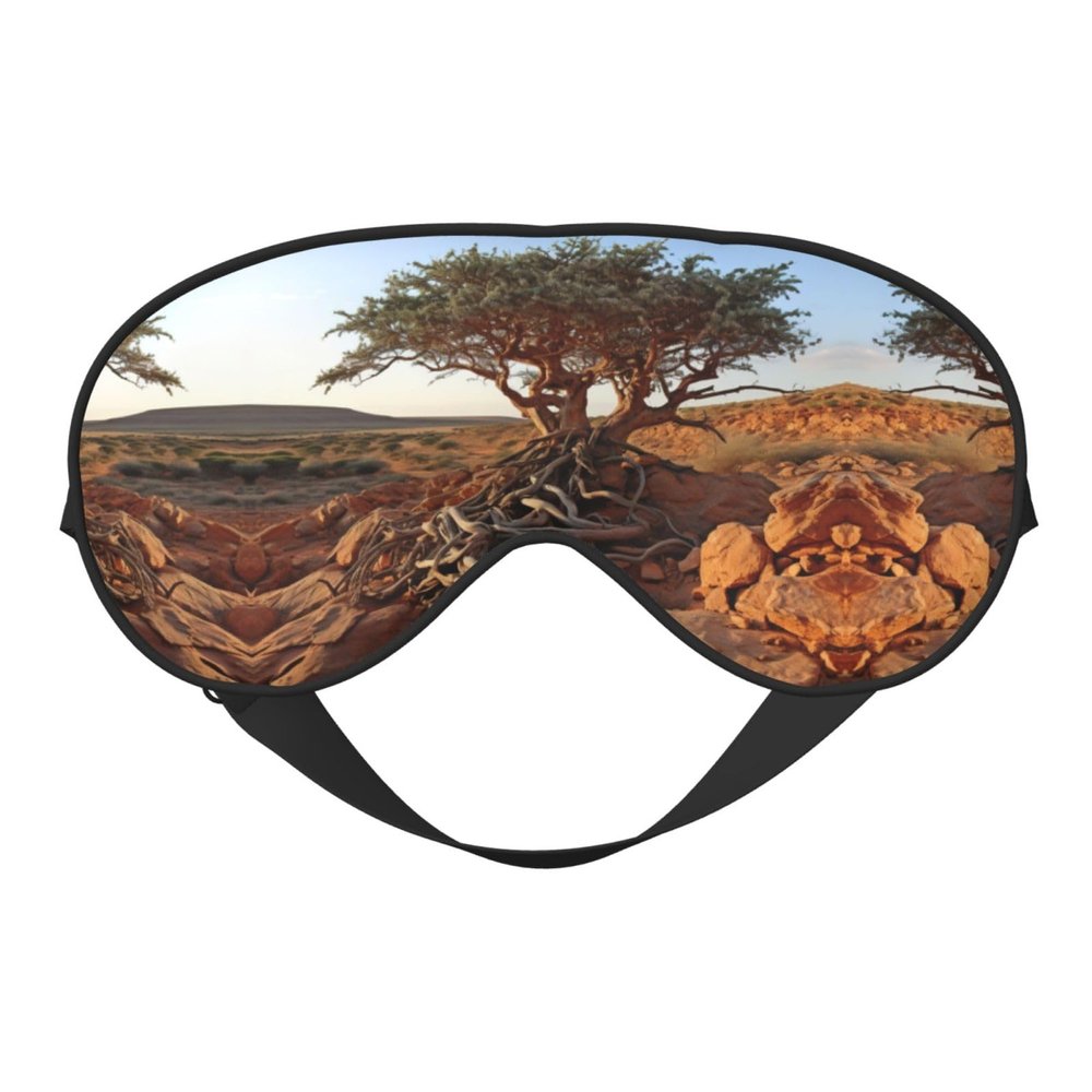 Llama Cactus Desert Plant Print Eye Mask,Silk-Like Sleep Mask,Night Sleeping Mask for Men Women,for Sleep Relaxation