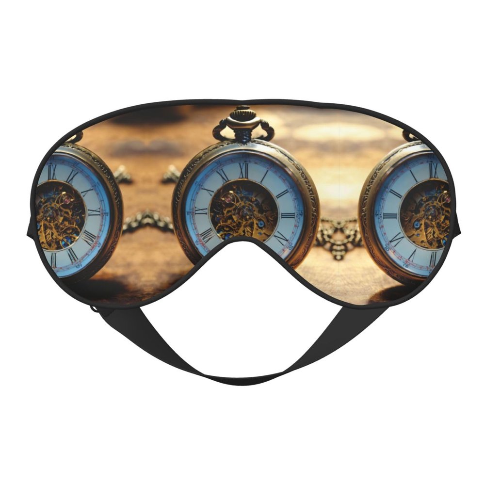 Gears Clock Bronze Century Print Eye Mask,Silk-Like Sleep Mask,Night Sleeping Mask for Men Women,for Sleep Relaxation