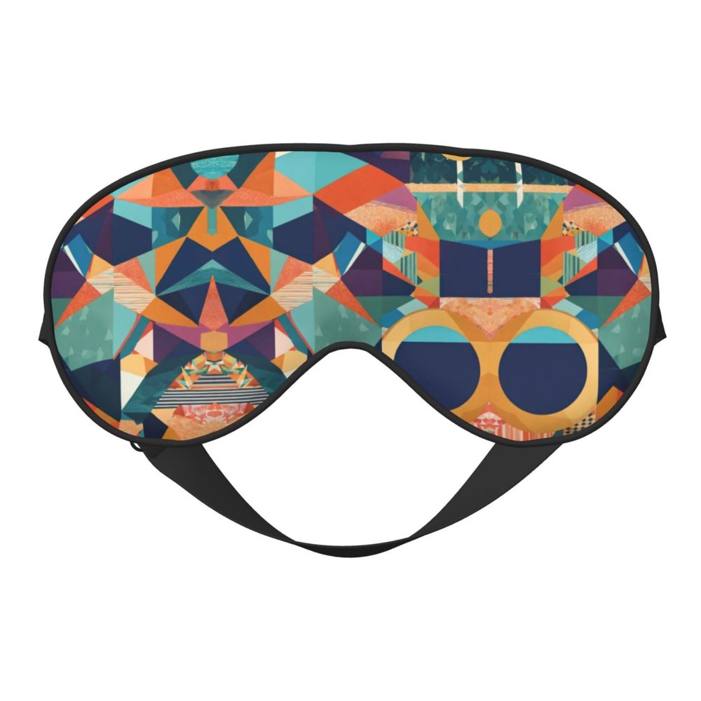 Abstract Geometric Print Eye Mask,Silk-Like Sleep Mask,Night Sleeping Mask for Men Women,for Sleep Relaxation