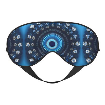 Blue Mini Flower Swirl Print Eye Mask,Silk-Like Sleep Mask,Night Sleeping Mask for Men Women,for Sleep Relaxation