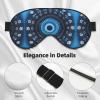 Blue Mini Flower Swirl Print Eye Mask,Silk-Like Sleep Mask,Night Sleeping Mask for Men Women,for Sleep Relaxation view 4