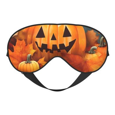 Autumn Leaves Thanksgiving Day Pumpkin Print Eye Mask,Silk-Like Sleep Mask,Night Sleeping Mask for Men Women,for Sleep Relaxation