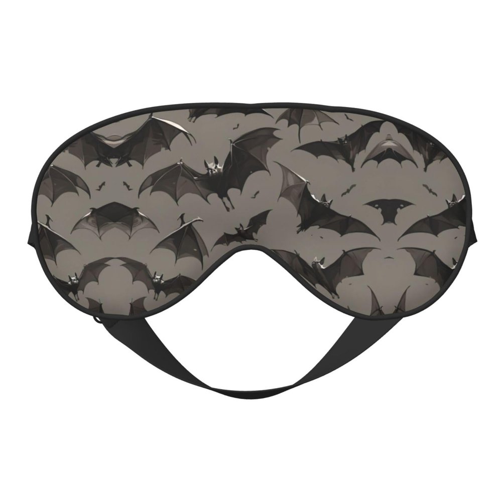 Halloween Bats Grey Print Eye Mask,Silk-Like Sleep Mask,Night Sleeping Mask for Men Women,for Sleep Relaxation