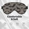 Halloween Bats Grey Print Eye Mask,Silk-Like Sleep Mask,Night Sleeping Mask for Men Women,for Sleep Relaxation view 3