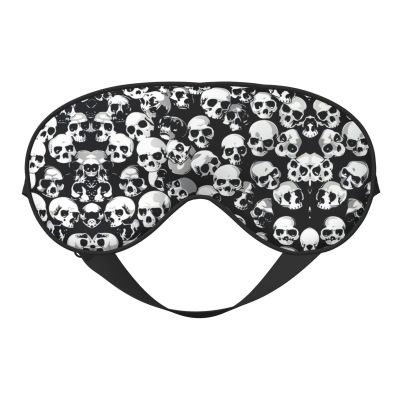 Black Skull Print Eye Mask,Silk-Like Sleep Mask,Night Sleeping Mask for Men Women,for Sleep Relaxation