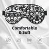 Black Skull Print Eye Mask,Silk-Like Sleep Mask,Night Sleeping Mask for Men Women,for Sleep Relaxation view 3