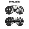 Black White Rose Print Eye Mask,Silk-Like Sleep Mask,Night Sleeping Mask for Men Women,for Sleep Relaxation view 2