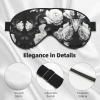 Black White Rose Print Eye Mask,Silk-Like Sleep Mask,Night Sleeping Mask for Men Women,for Sleep Relaxation view 4