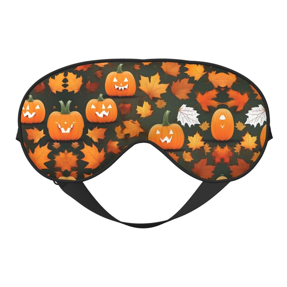 Happy Thanksgiving Day Pumpkin Print Eye Mask,Silk-Like Sleep Mask,Night Sleeping Mask for Men Women,for Sleep Relaxation